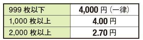 シール貼価格表